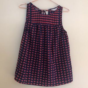 Kenar tank top with hearts all over. size S.